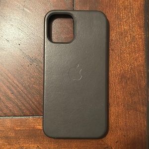 iPhone 12 Pro apple black leather case
